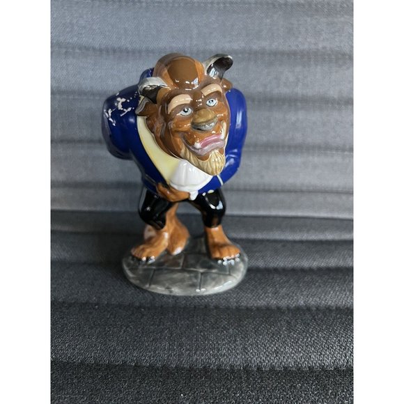 Rare Vintage Disney Japan Beauty & The Beast, Beast Figure Porcelain Figurine 6" - Picture 1 of 9